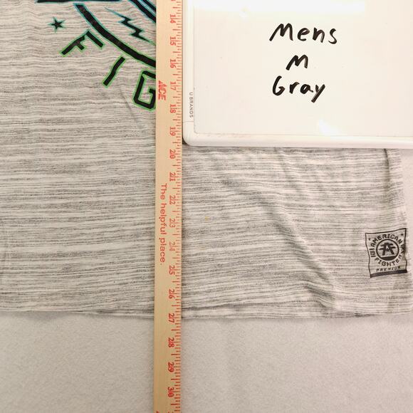 American Fighter Casual Graphic Crew Neck T Shirt Mens Size Medium M Gray - Picture 9 of 10